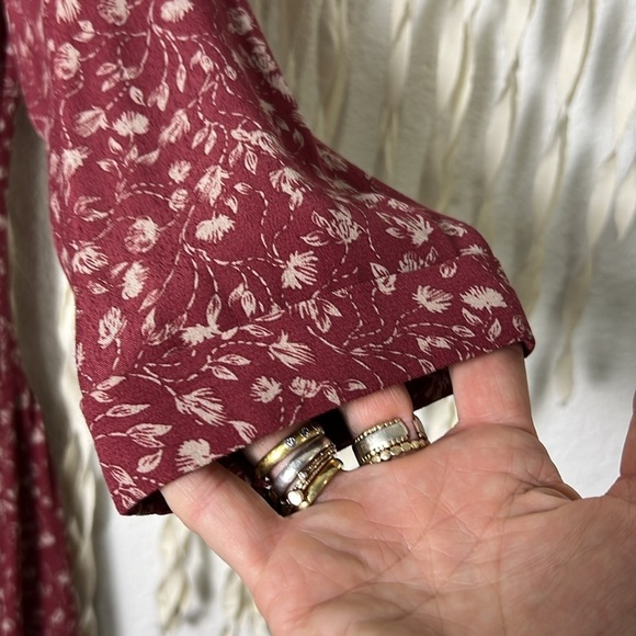 Garnet Hill Bohemian Pocket Detail Wine Colored Foral Print Size 02 - Picture 7 of 15